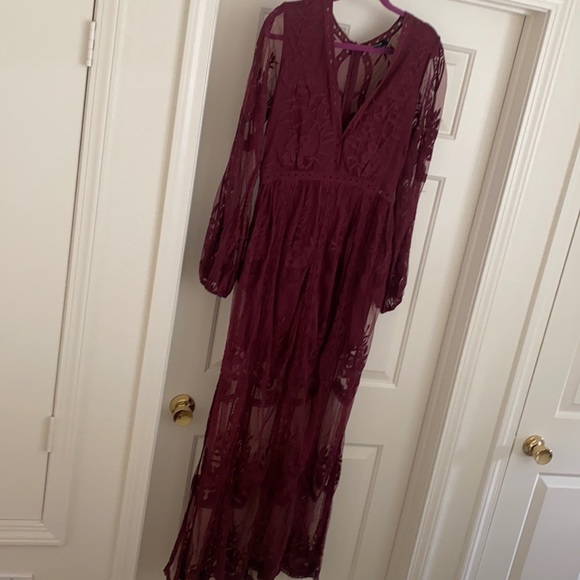 Vici Peony Long Sleeve Lace Maxi Romper 